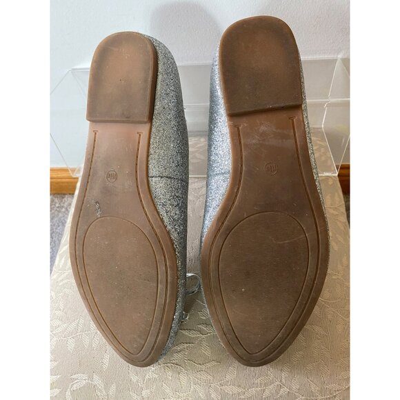 Torrid Silver Glitter Ballet Flats With Bow Embellishment - Size 11.5W - Picture 6 of 10